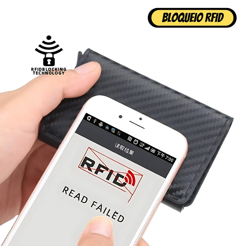 Carteira Slim Antifurto Com Proteção RFID - Shield Pocket©